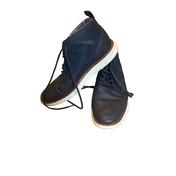 Ben Sherman Nu Casual Faux Leather Chukka Boots Size 8.5 Blue Mens Lace-Up Vamp main image 4